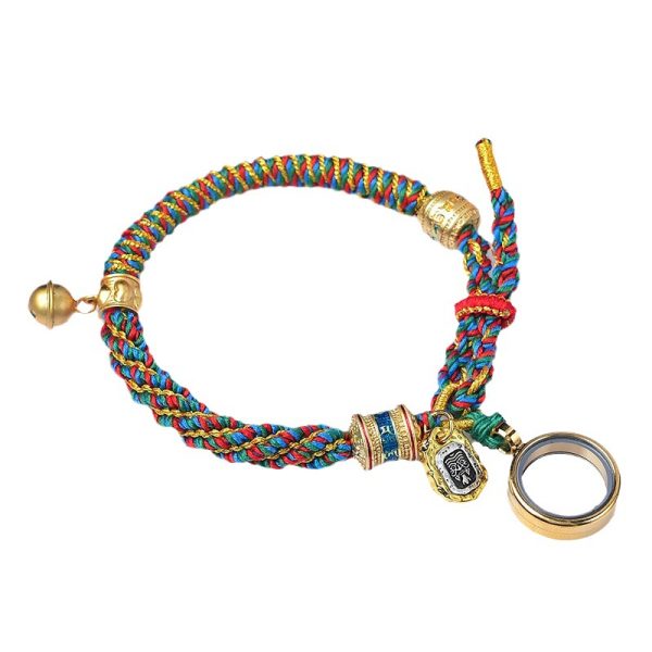 Buddha Stones Tibetan Hand Rope Knot Om Mani Padme Hum Zakiram Goddess of Wealth Bracelet - Image 8